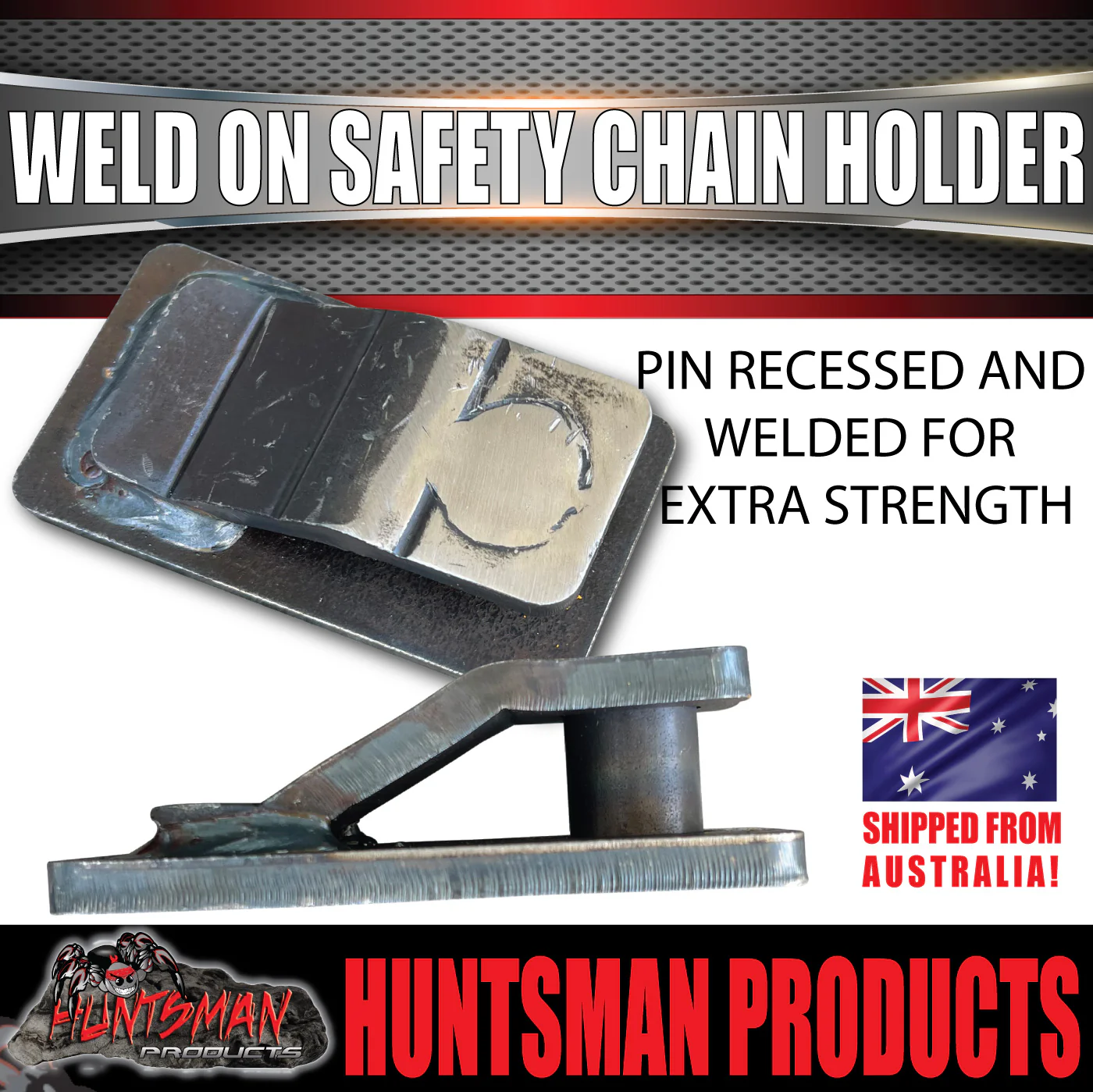 1 x 10mm Trailer Caravan Weld Safety Chain Holder Cam Lock Base Suit Hammerlocks - Image 3