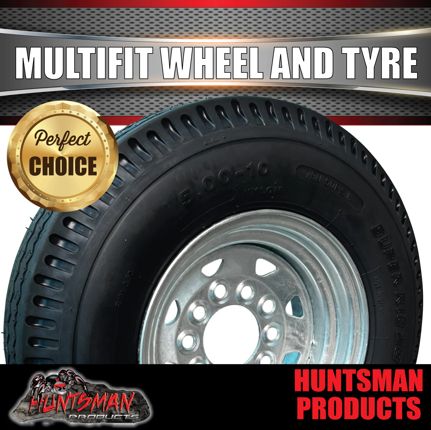 10" Boat Trailer Galvanised Sunraysia Multi fit Rim suit Ford HT & 5.00-10 tyre - Image 2