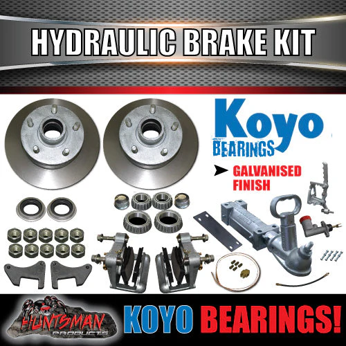 10" Boat Trailer Hydraulic Disc Brake Kit + coupling & hyd Line kit. Jap Bearing