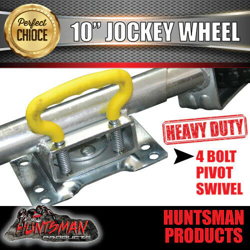 10" Trailer Caravan Swing Up Jockey Wheel & 75x50mm U bolts. 1000Kg Rated - Image 9