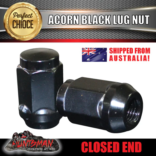 10 x 7/16" Inch x 35mm Black Wheel Nut Suit Steel Alloy Mags Holden & Trailer - Image 2