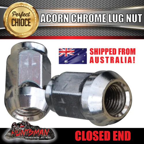 10 x 1/2" Inch x 44mm Chrome Wheel Nuts Suit Steel Alloy wheels Ford & Trailer - Image 2