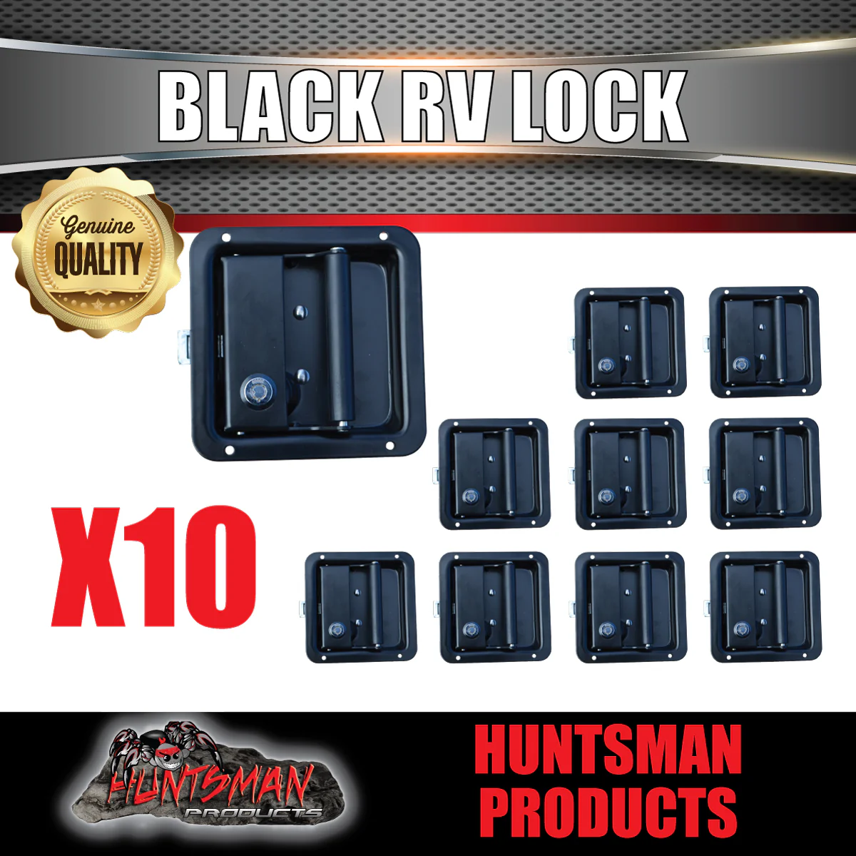 10x Black Stainless Caravan RV Motorhome Trailer Canopy Lock. Pull Down Up Handle