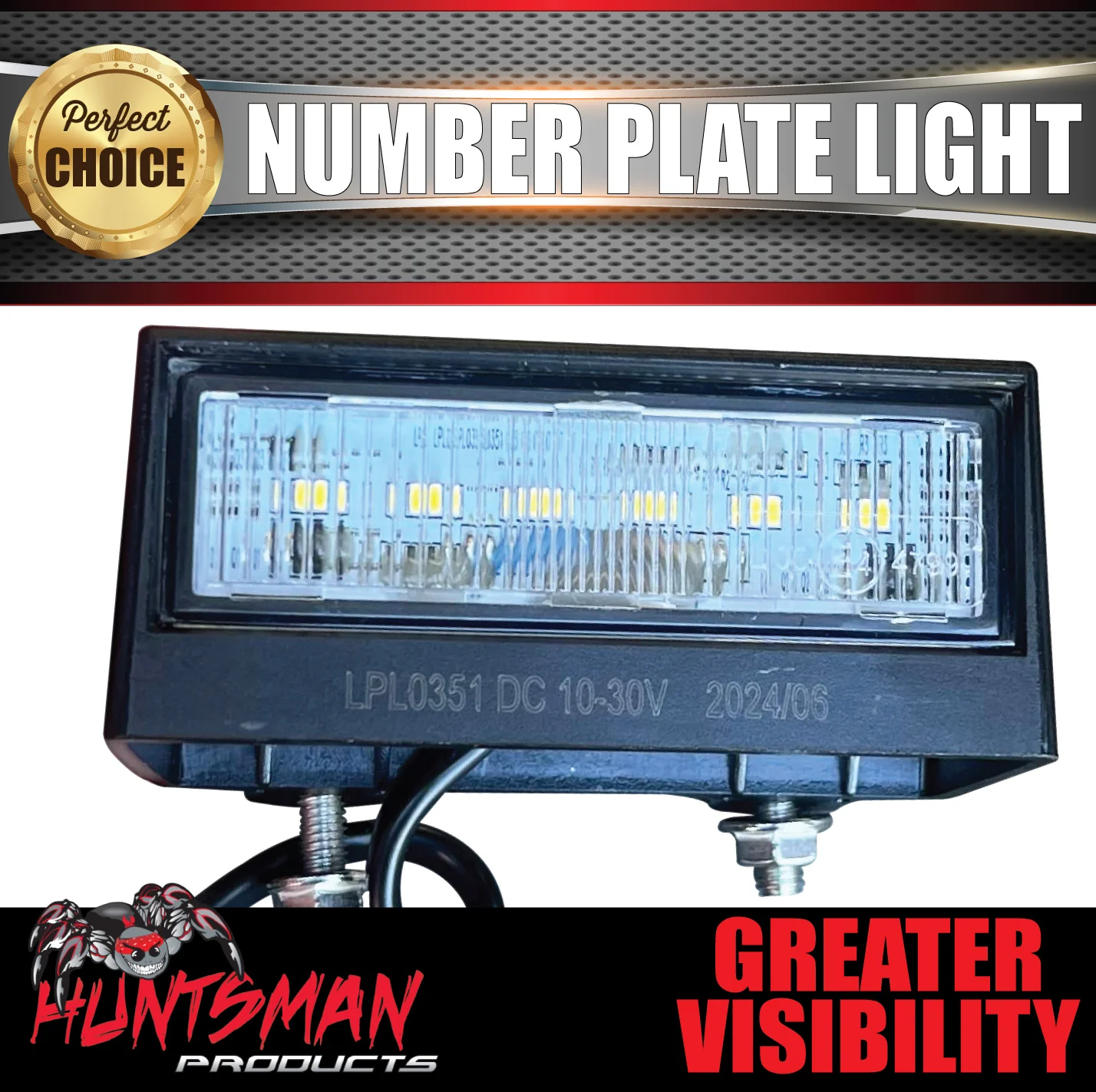 2x Huntsman Products LED Number Plate Light Licence Lamp Trailer Caravan Truck Ute 10-30V CTA Approved - Image 4