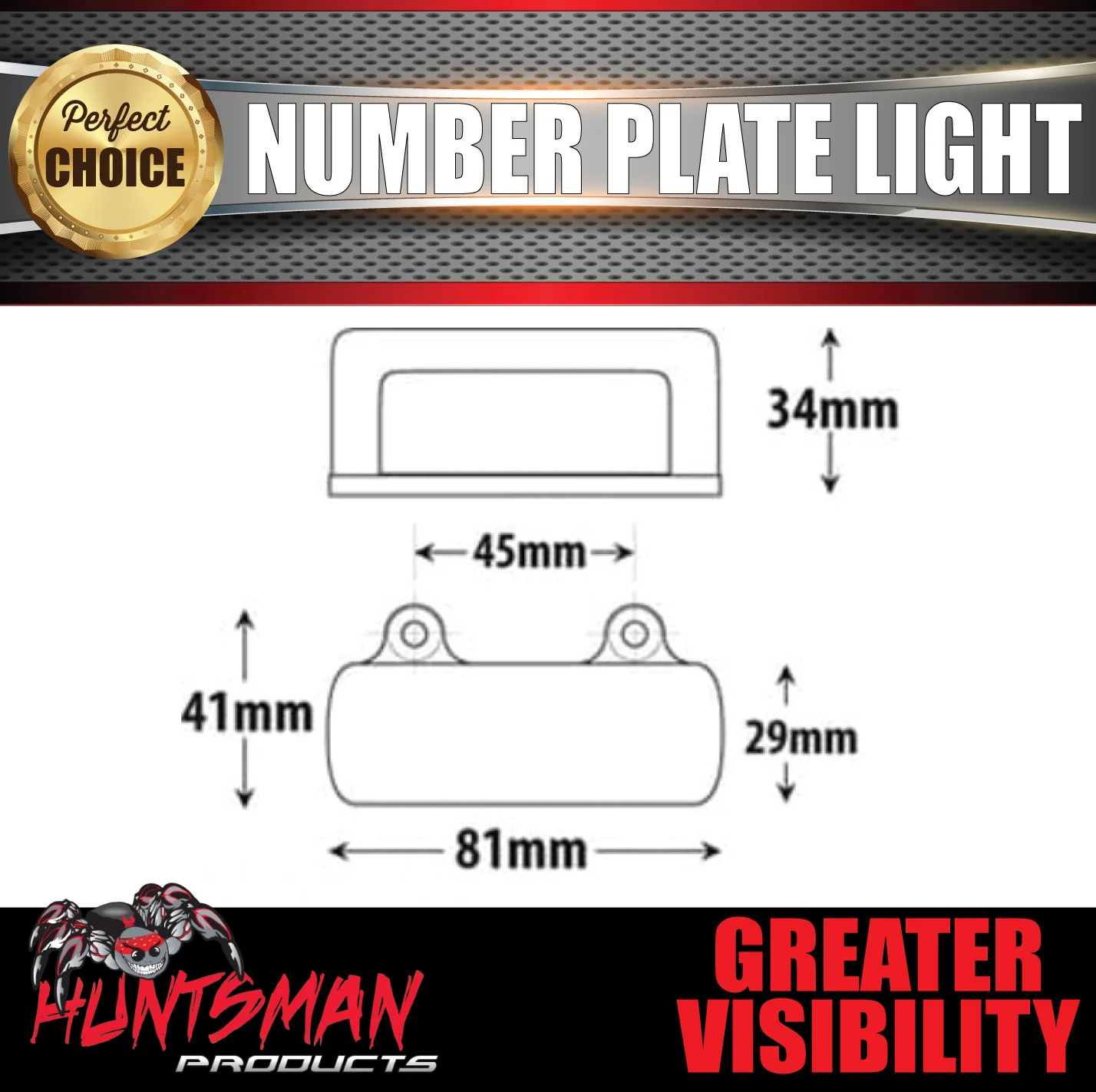 2x Huntsman Products LED Number Plate Light Licence Lamp Trailer Caravan Truck Ute 10-30V CTA Approved - Image 5