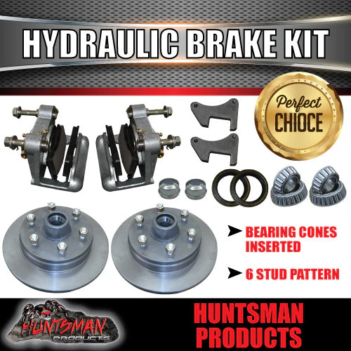12" Parallel 1600Kg Trailer Caravan 6 Stud Hydraulic Disc Brake Kit. 6/139.7 PCD