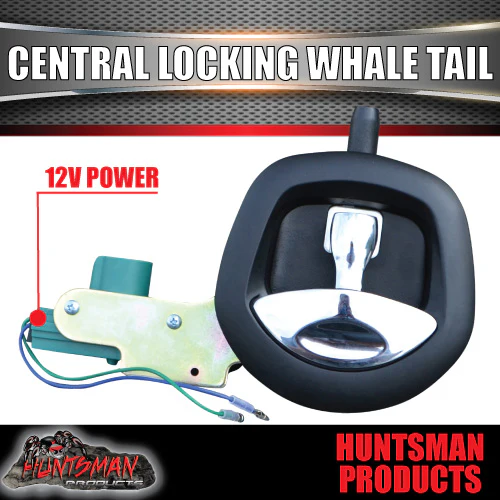 12 Volt Power Operated Black Whale Tail T Handle Folding Lock - Image 2