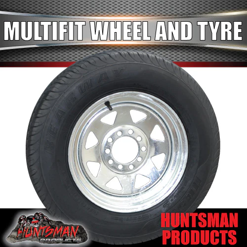 13" trailer galvanised multi fit steel Rim & 165R13C Tyre: suits Ht/Ford. 165 13 - Image 3