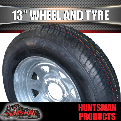 13x4.5 & 155R13C Galvanised Sunraysia Ford Pattern Boat Trailer Wheel Rim & Tyre - Image 3