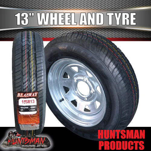 13x4.5 & 165R13C Ford Pattern Galvanised Boat Trailer Sunraysia Wheel Rim & Tyre - Image 3