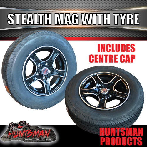 13" Trailer Caravan HT Holden Stealth Alloy & 175R13C Tyre. 175 13 - Image 4