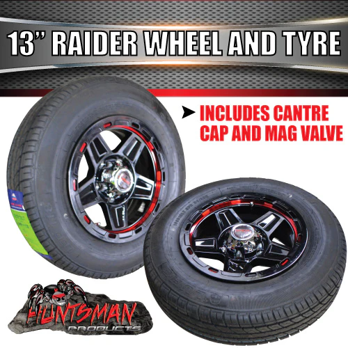 13" Trailer Caravan Raider Alloy Rim & 175R13C Tyre suits Ford. 175 13 - Image 5