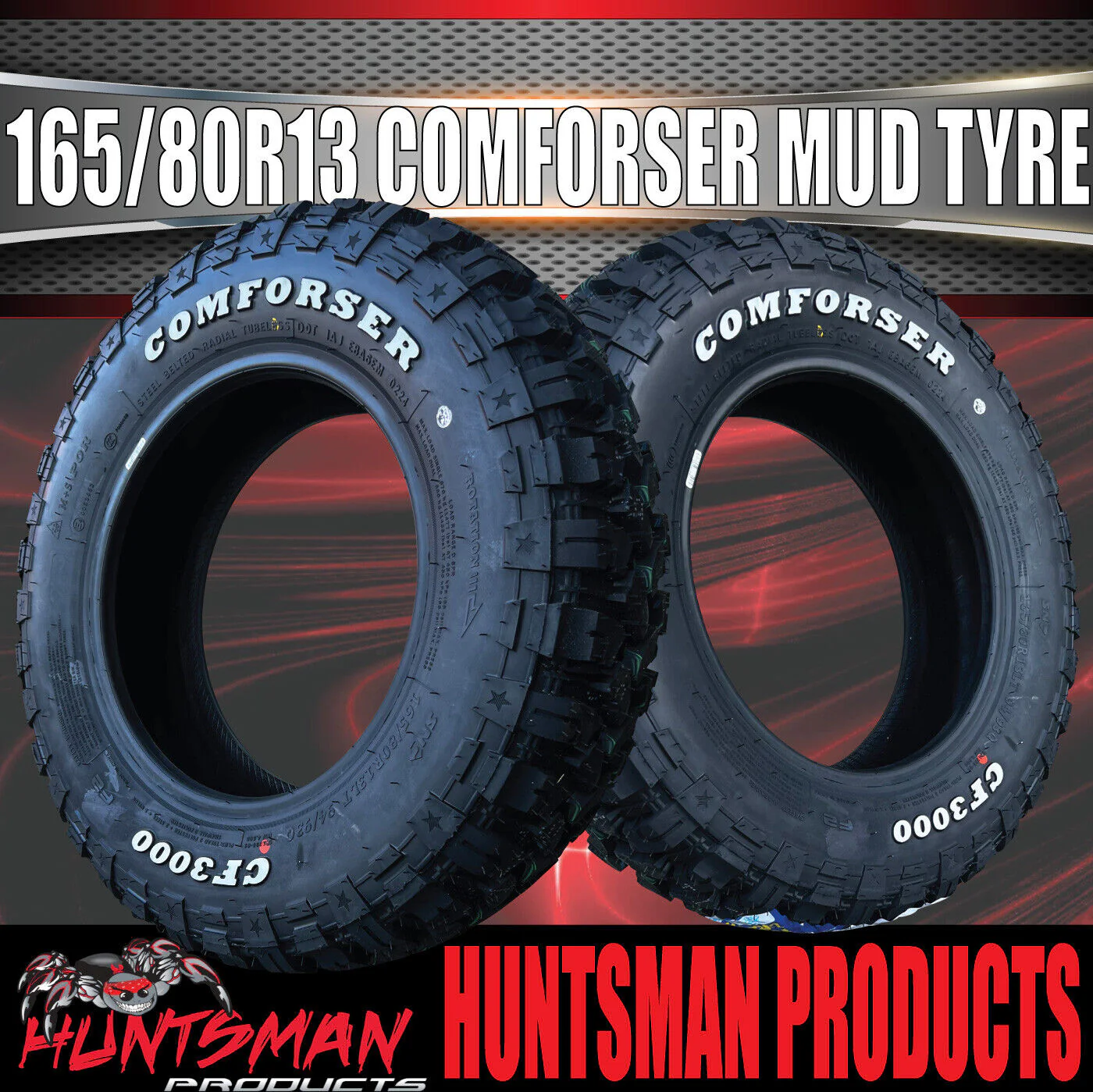 13" Trailer Caravan HT Holden Stud Havoc Alloy Rim & 165/80R13 CF3000 Mud tyre. 165 80 13 - Image 7
