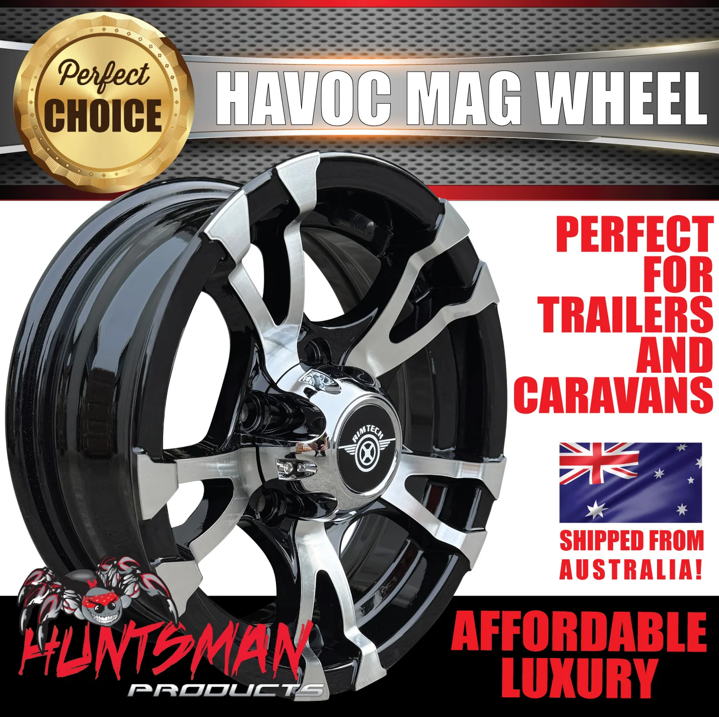 13" Trailer Caravan HT Holden Stud Havoc Alloy Rim & 165/80R13 CF3000 Mud tyre. 165 80 13 - Image 8