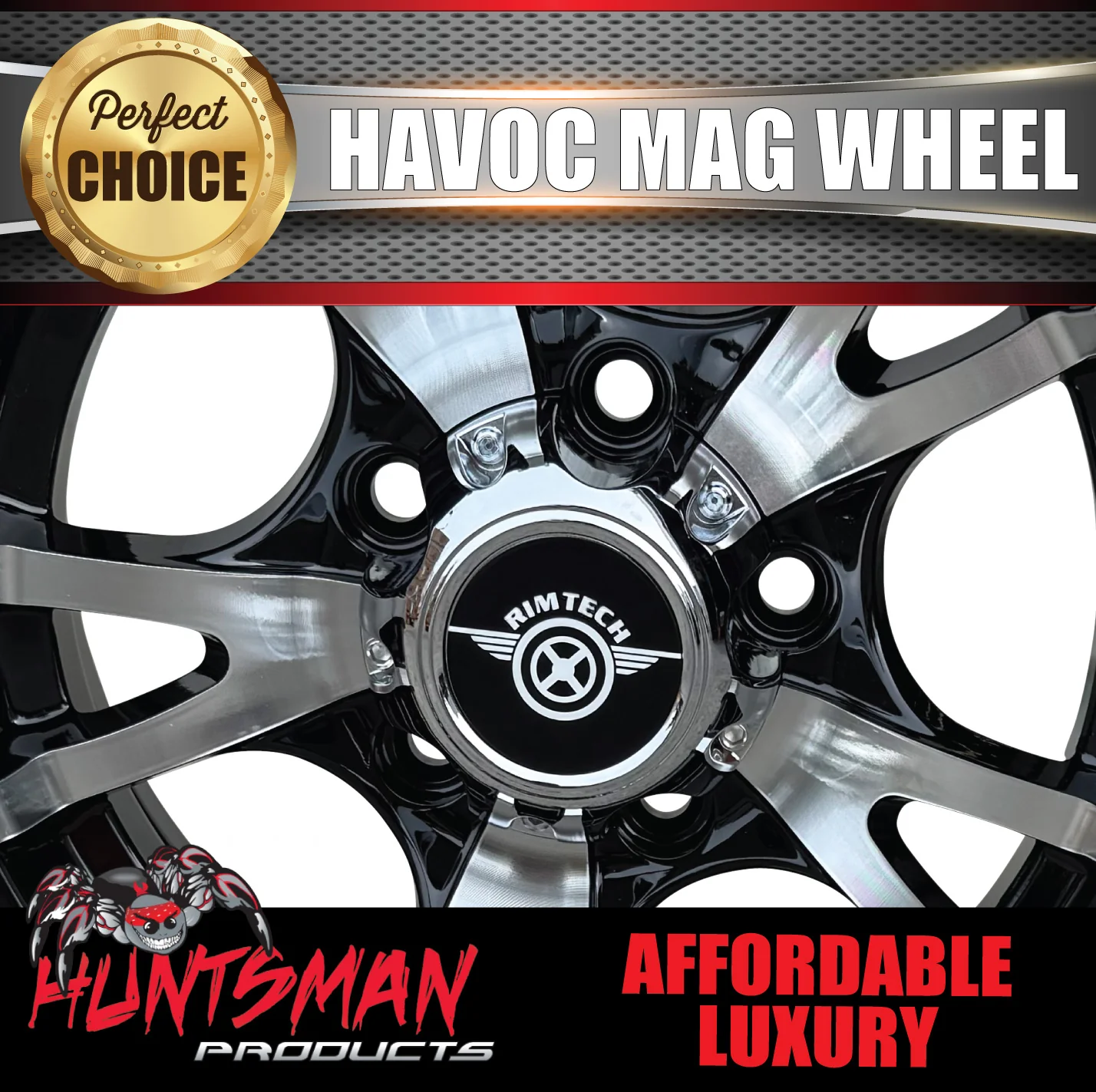 13x5 Caravan Trailer Havoc Alloy Mag Wheel: suits HT Holden pattern - Image 4