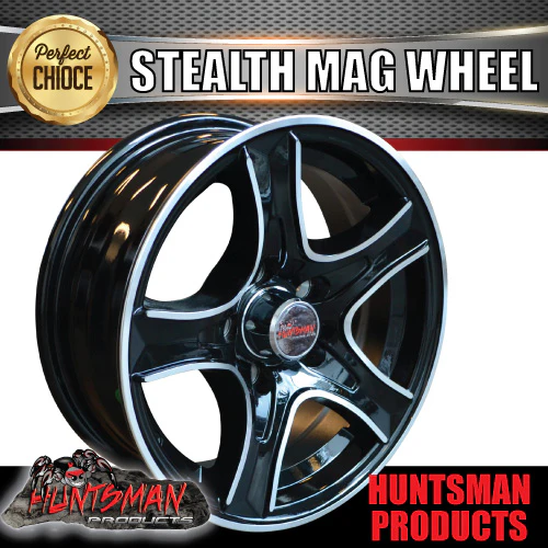 13X5 HT Holden Stealth Alloy Mag Wheel for Trailer Caravan. - Image 3