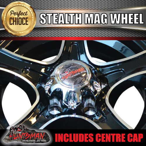 13X5 Trailer Caravan Stealth Alloy Mag Wheel: suits Ford pattern - Image 5
