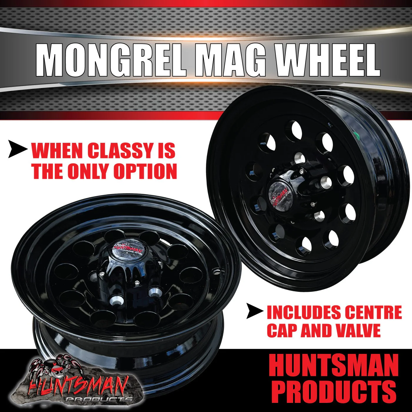 13X5 Trailer Caravan Baby Mongrel Alloy Mag Wheel: suits Ford pattern - Image 5