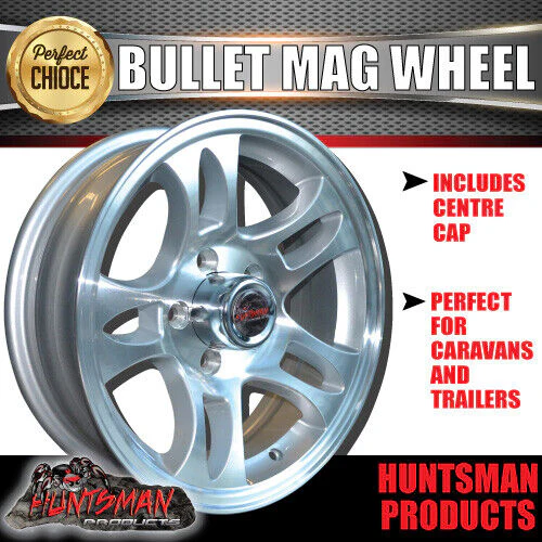 14" & 175/70R14 LT RA1100 Ford Stud Bullet Trailer Caravan Mag Wheel Rim & All Terrain Tyre - Image 2