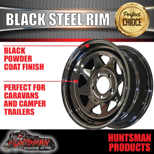 14x6 HQ Holden Black Sunraysia Caravan Trailer Steel Wheel Rim 5/120.65 pcd - Image 4