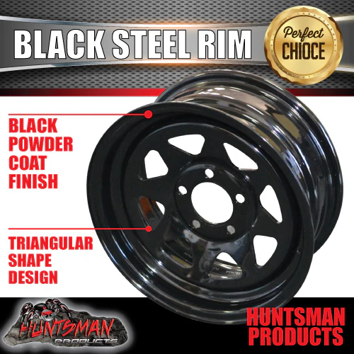 14x6 Ford Pattern Black Sunraysia Trailer Steel Wheel Rim. Caravan Boat Camper - Image 4