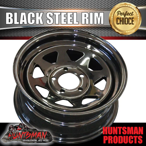 14x6 Ford Pattern Black Sunraysia Trailer Steel Wheel Rim. Caravan Boat Camper - Image 6