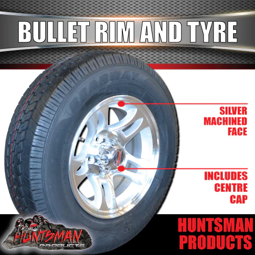 14" Ford pattern Caravan Trailer Bullet Alloy Wheel & 195R14C Tyre. 195 14 - Image 2