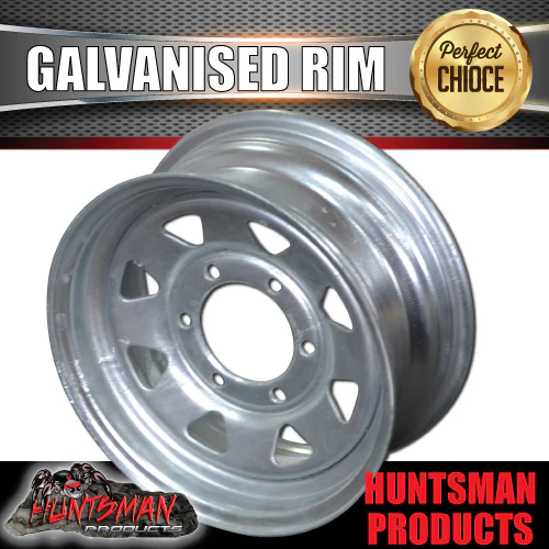 14x6 Galvanised 6 Stud Landcruiser Pattern Sunraysia Boat Trailer Steel Wheel Rim. 6/139.7 PCD - Image 4