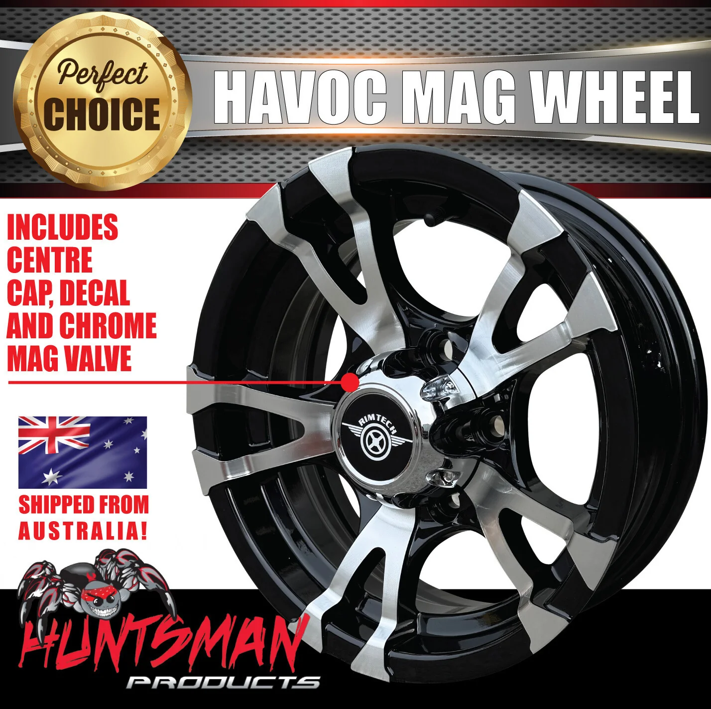 14" Havoc Trailer Caravan Alloy & 185R14C Tyre suits HT Holden pattern. 185 14 - Image 6