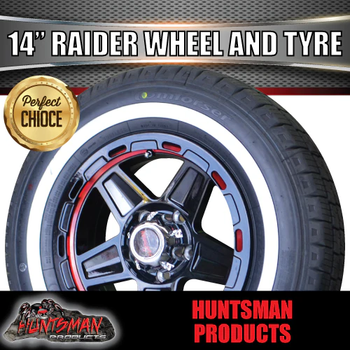 14" Trailer Caravan Raider Alloy Rim & 195R14C Whitewall Tyre suit Ford. 195 14 - Image 4