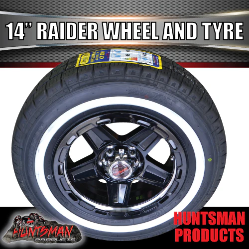 14" Trailer Caravan Raider Alloy Rim & 195R14C Whitewall Tyre suits Ford. 195 14 - Image 4