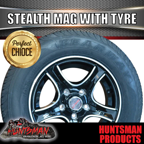 14" Trailer Caravan Stealth Alloy & 185R14C Tyre. HT Pattern. 185 14 - Image 3