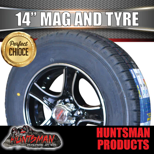 14" Trailer Caravan Stealth Alloy & 185R14C Tyre suits Ford pattern. 185 14 - Image 2