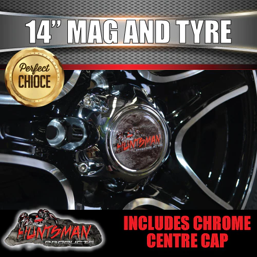 14" Trailer Caravan Stealth Alloy & 185R14C Tyre suits Ford pattern. 185 14 - Image 6