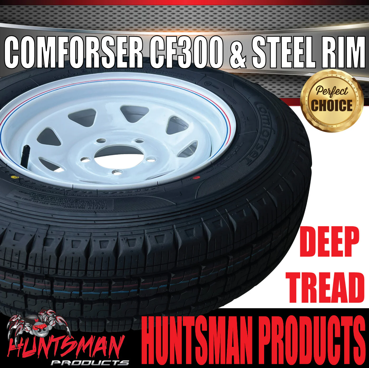 14x6 & 185R14C LT HT White Trailer Caravan Sunraysia Wheel Rim & Comforser CF300 Tyre 185 14 - Image 5