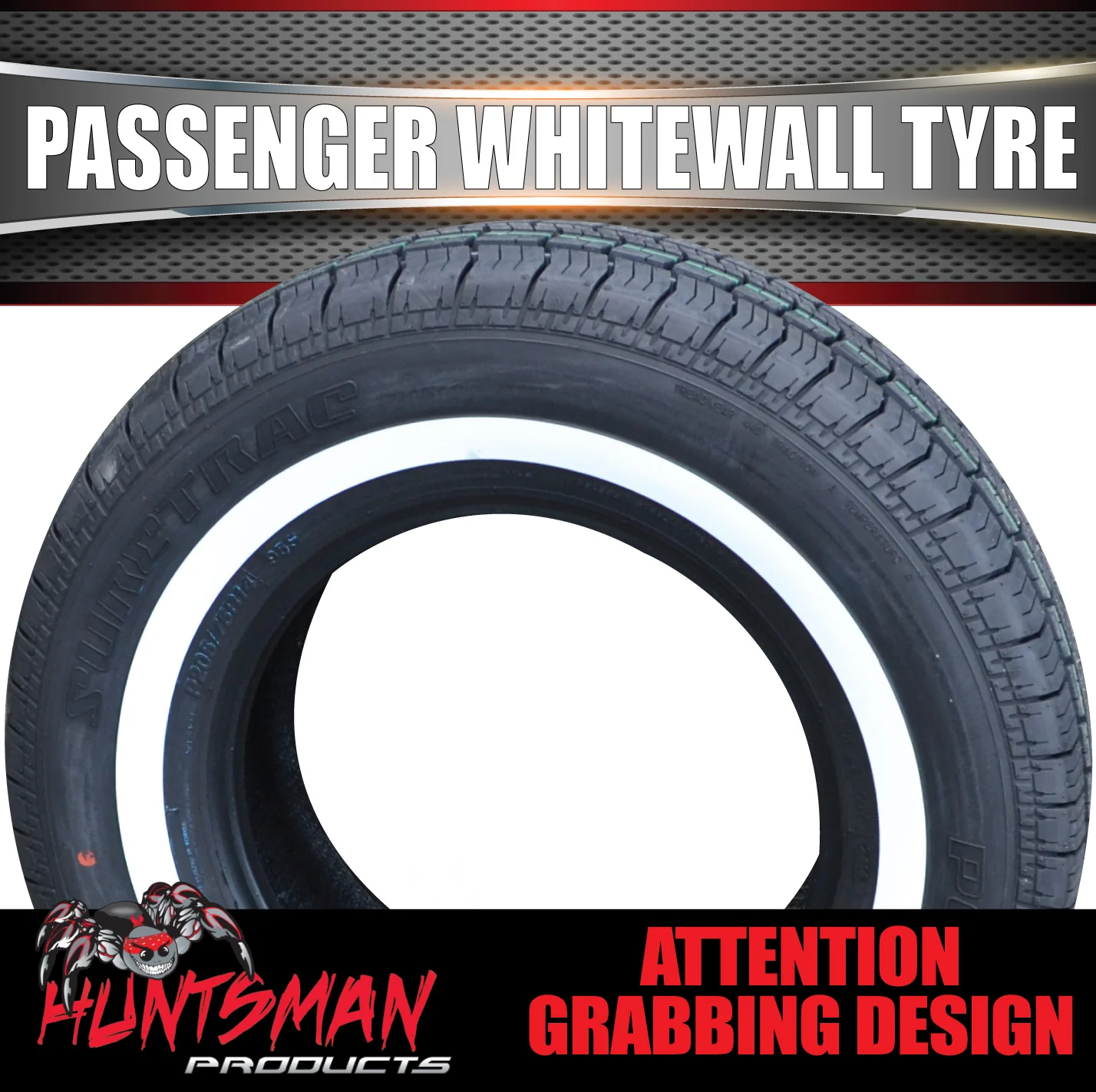 195/75R14 Suretrac Whitewall Tyre 92S Load. 25mm White Line. 195 75 14 - Image 6
