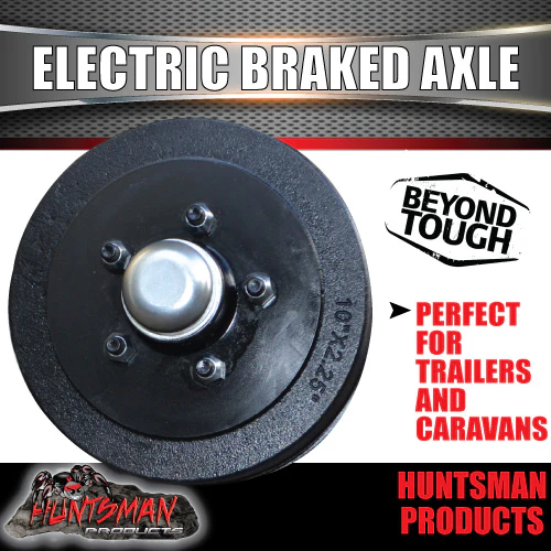 1400Kg 45mm Solid Electric Braked Trailer Caravan Axle + Handbrake Axles 78" -96" - Image 3