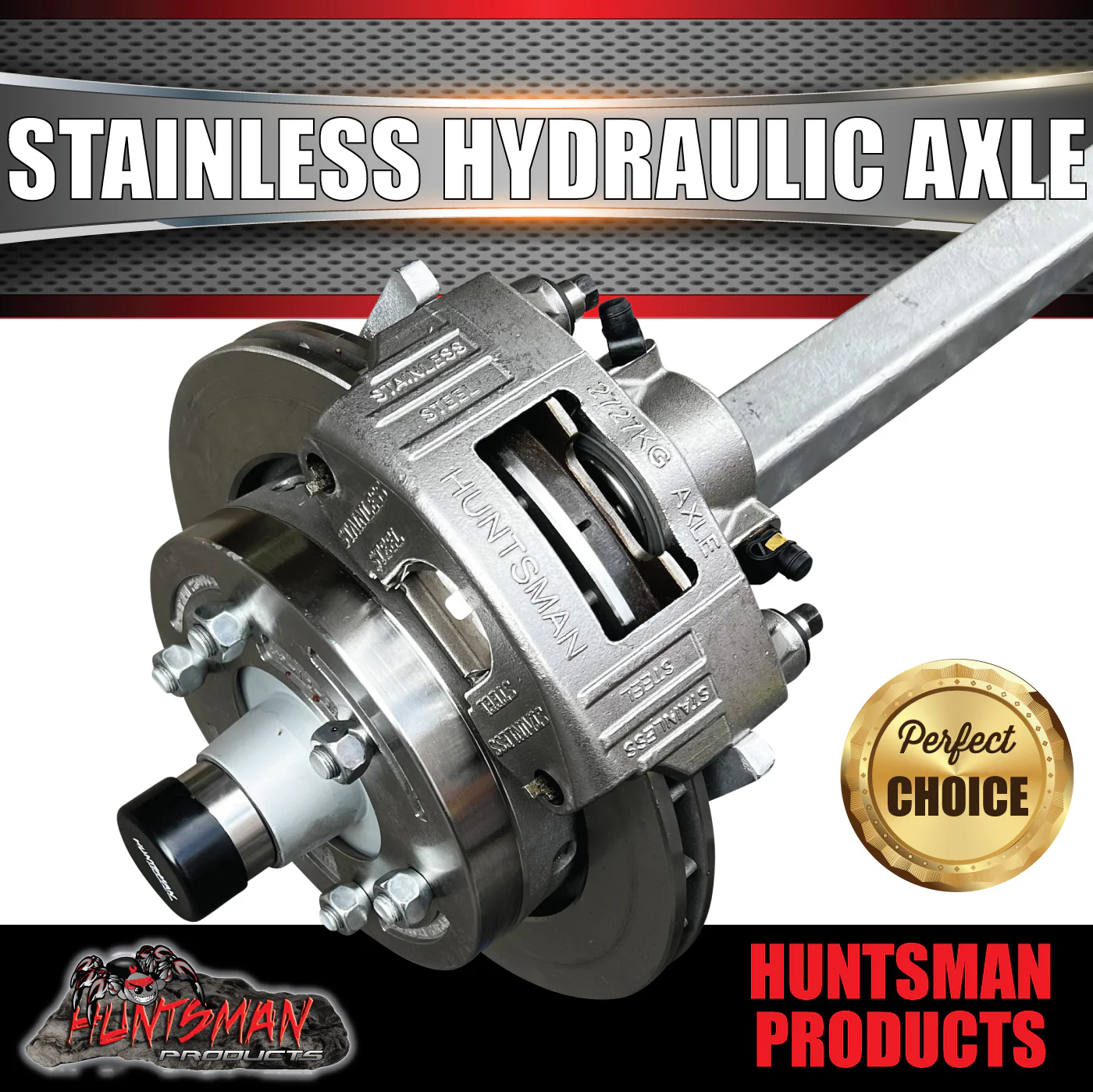 1400Kg 5 or 6 Stud L/C Galvanised Stainless Hydraulic Disc Caravan Boat Trailer Axle - Image 4