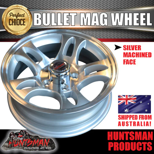 14x5.5 Bullet Caravan Trailer Alloy Mag Wheel: Ford pattern - Image 4