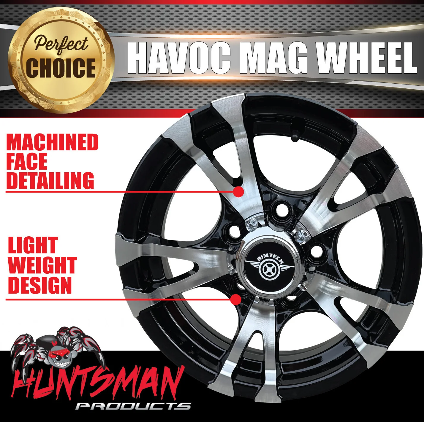 14X5.5 Caravan Trailer Havoc Alloy Mag Wheel Rim: suits HT Holden Stud Pattern - Image 3