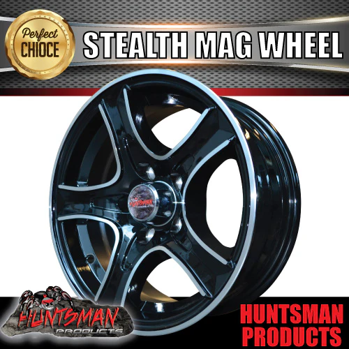 14X5.5 Trailer Caravan HT Holden Stealth Alloy Mag Wheel - Image 6
