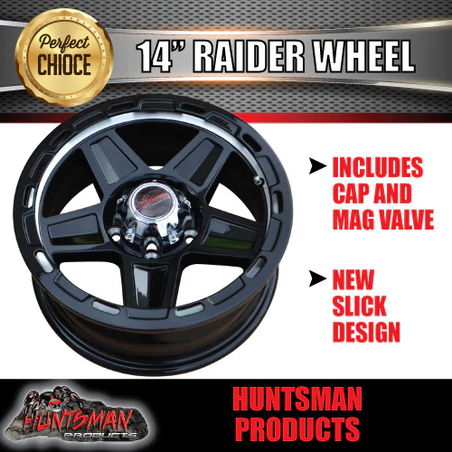 14x5.5" Ford Stud Raider Silver Ring Mag Wheel Rim for Caravan Boat Jetski Trailer - Image 4