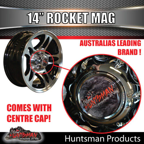 14X5.5 Caravan Trailer Rocket Alloy Mag Wheel: suits Ford pattern - Image 3