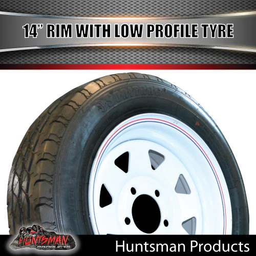 14x6 Trailer Caravan Sunraysia HQ White Rim & 175/65R14C Low Profile Tyre. 175 65 14 - Image 3