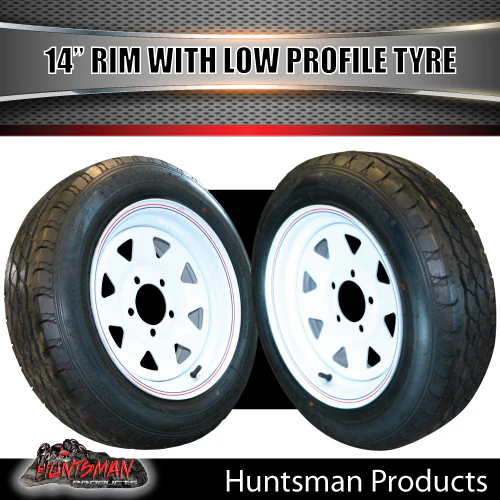 14x6 Trailer Caravan Sunraysia HQ White Rim & 175/65R14C Low Profile Tyre. 175 65 14 - Image 4
