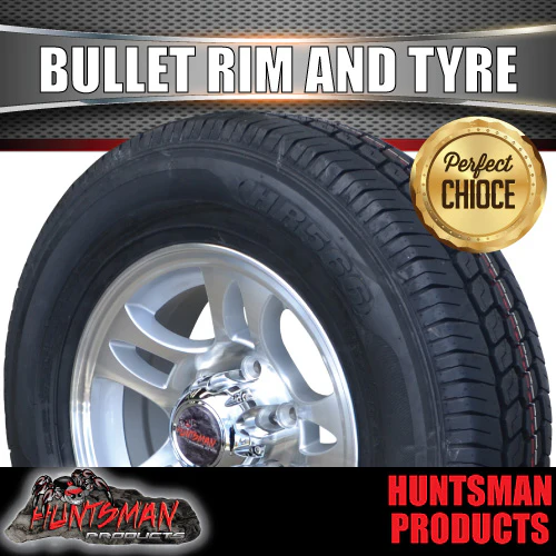 15" Trailer Caravan 6 Stud Landcruiser Pattern Bullet Mag Wheel & 195R15C Tyre. 195 15 - Image 2