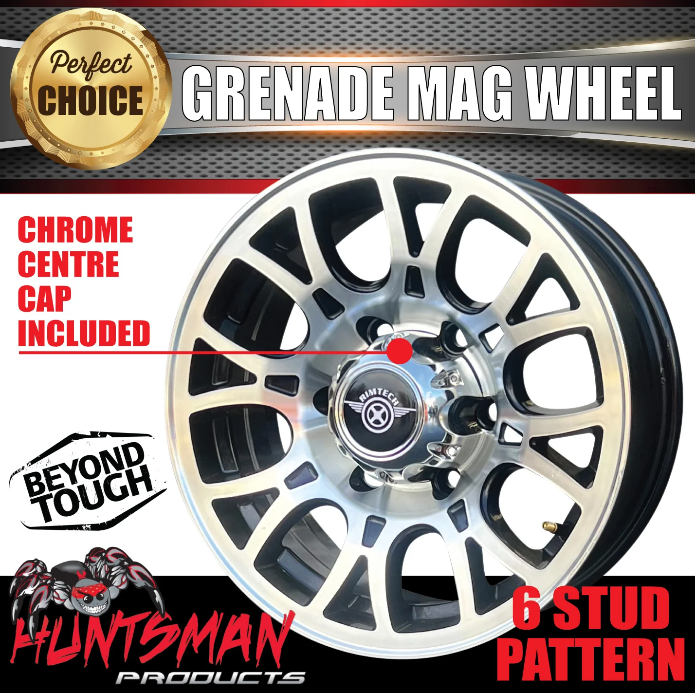 15" 6 Stud Grenade Caravan Trailer Alloy Wheel Rim & 195R15C LT Roadcruza RA1100 All Terrain Tyre 195 15 - Image 10