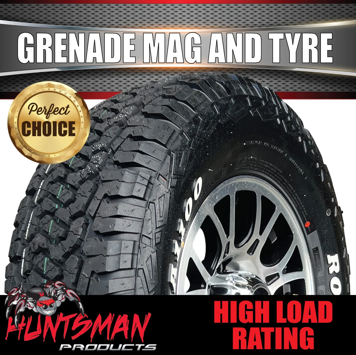 15" 6 Stud Grenade Caravan Trailer Alloy Wheel Rim & 195R15C LT Roadcruza RA1100 All Terrain Tyre 195 15 - Image 5