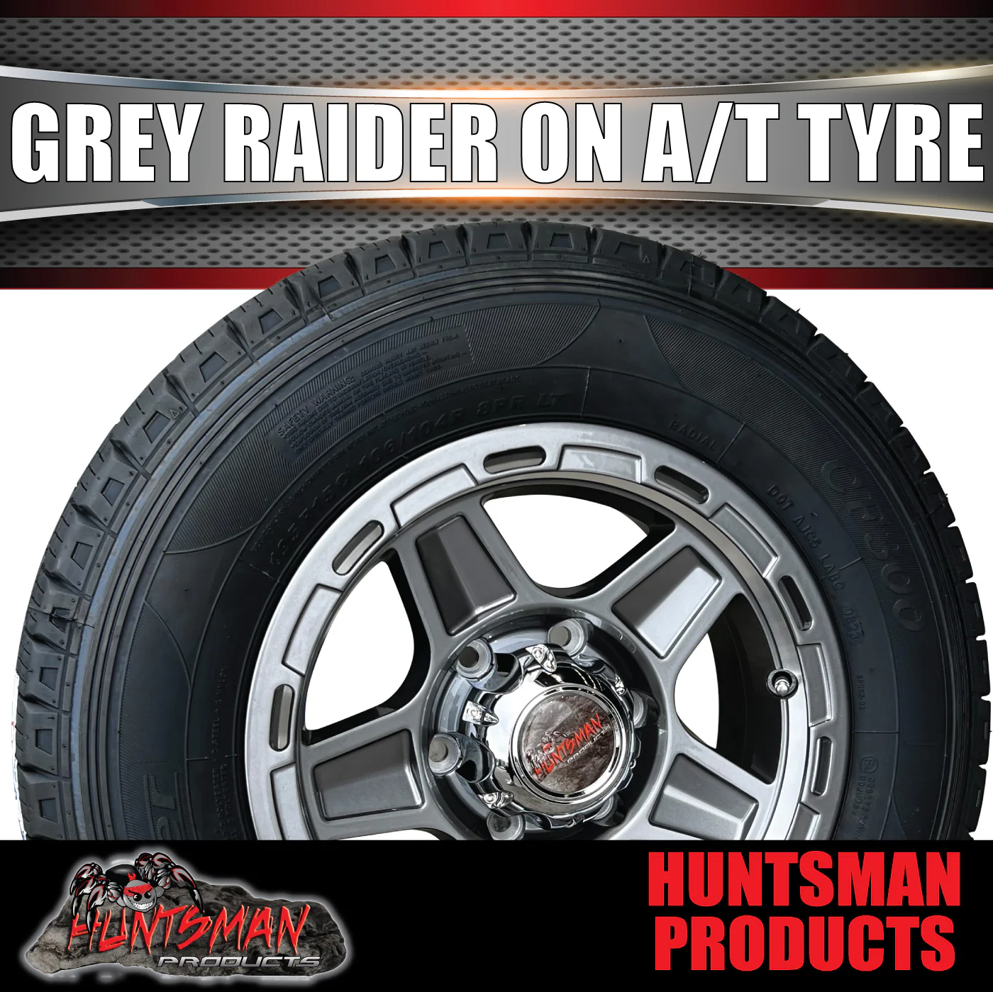 15" 6 Stud Gunmetal Raider Caravan Boat Trailer Alloy Wheel Rim & 225/70R15C Tyre - Image 2