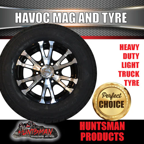15" 6 Stud Trailer Caravan Havoc Alloy Rim & 225/70R15C Tyre. 225 70 15 - Image 2